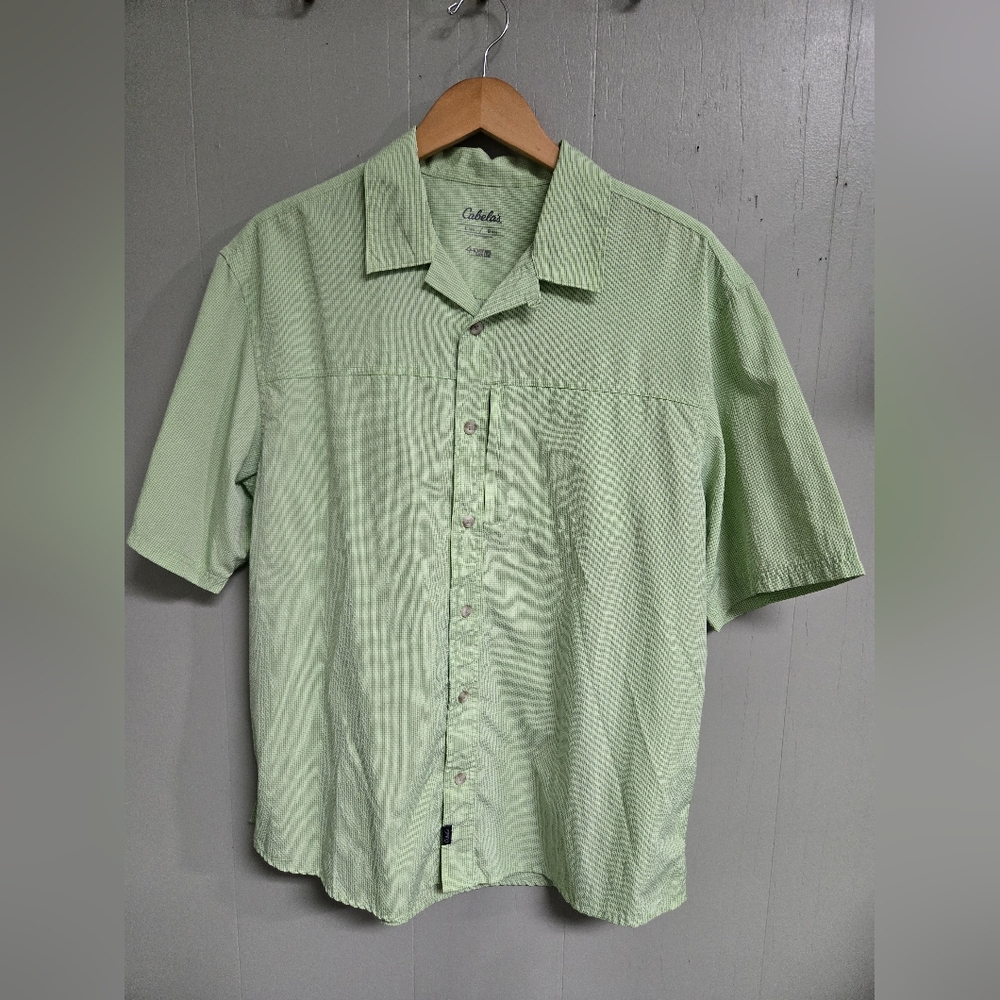 Cabela's Shirt Mens Large Green 4 Most  UPF Performance Outdoors Fishing Hiking